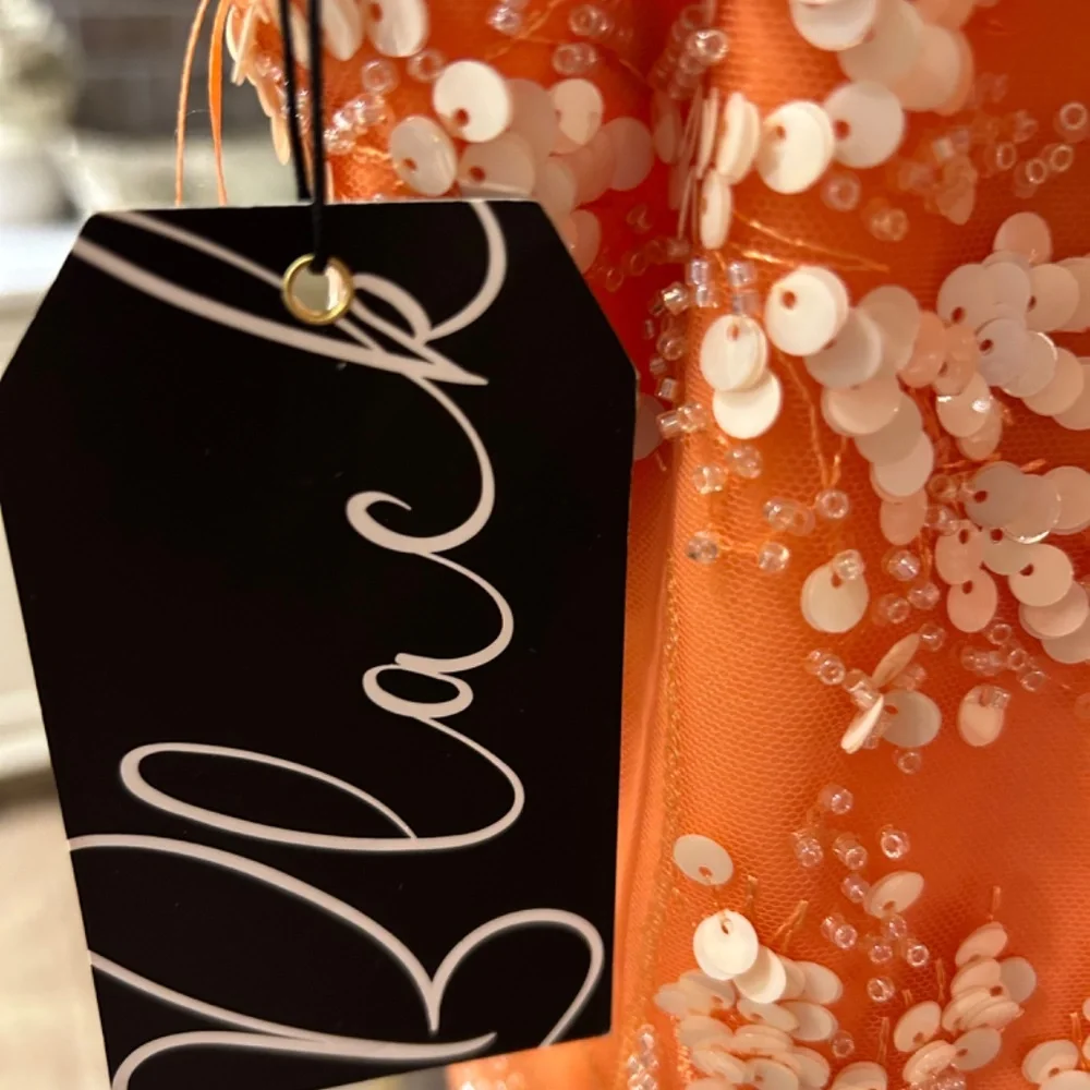 Dress the population black label. Brand new with tags. Coral beaded gown. Size s - Picture 6 of 7